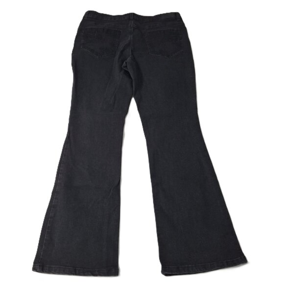 Jeaniologie Womens Bootcut Mid Rise Jeans Size 12 Black Wash Vintage - Picture 3 of 15